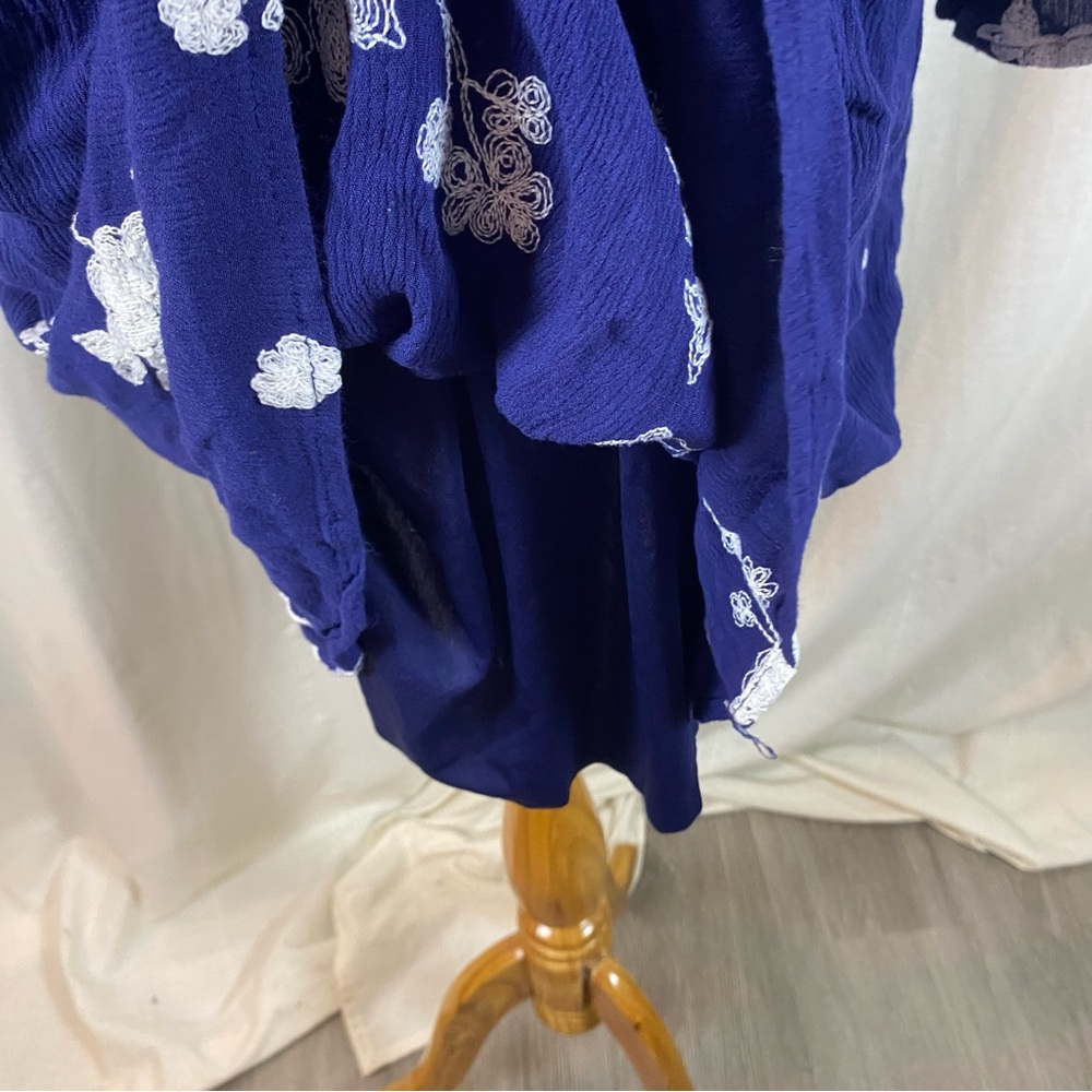 Simply Irresistible Women’s Large Mini Dress Floral Embroidered Navy White - Picture 5 of 7